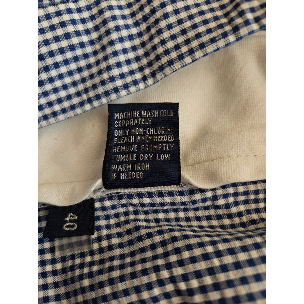 Polo Golf Ralph Lauren Shorts Mens Size 40 Blue Gingham Pleated Cotton Preppy - Picture 8 of 9